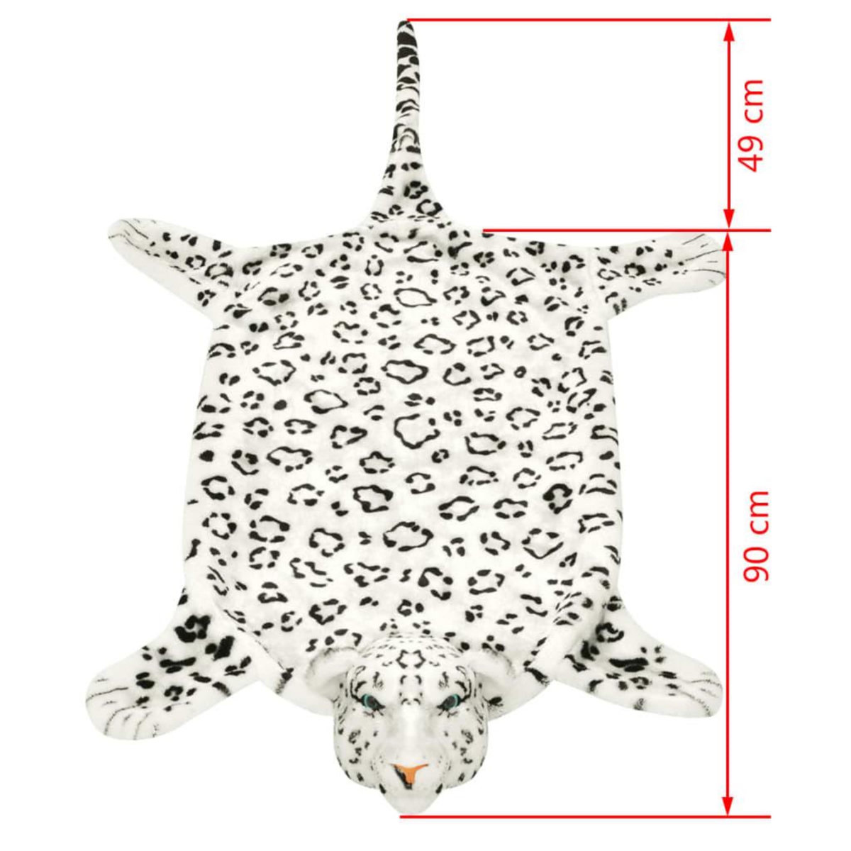 VIDAXL Tapis en peluche en forme de leopard 139 cm Blanc