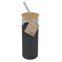 Voir la diapositive 2 : Paris Prix Gourde & Paille en Verre  Silicone  0,5L Anthracite
