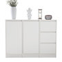 Voir la diapositive 1 : MERAX Buffet 2 porte(s) 3 tiroir(s) - 120 cm blanc panneaux de particules