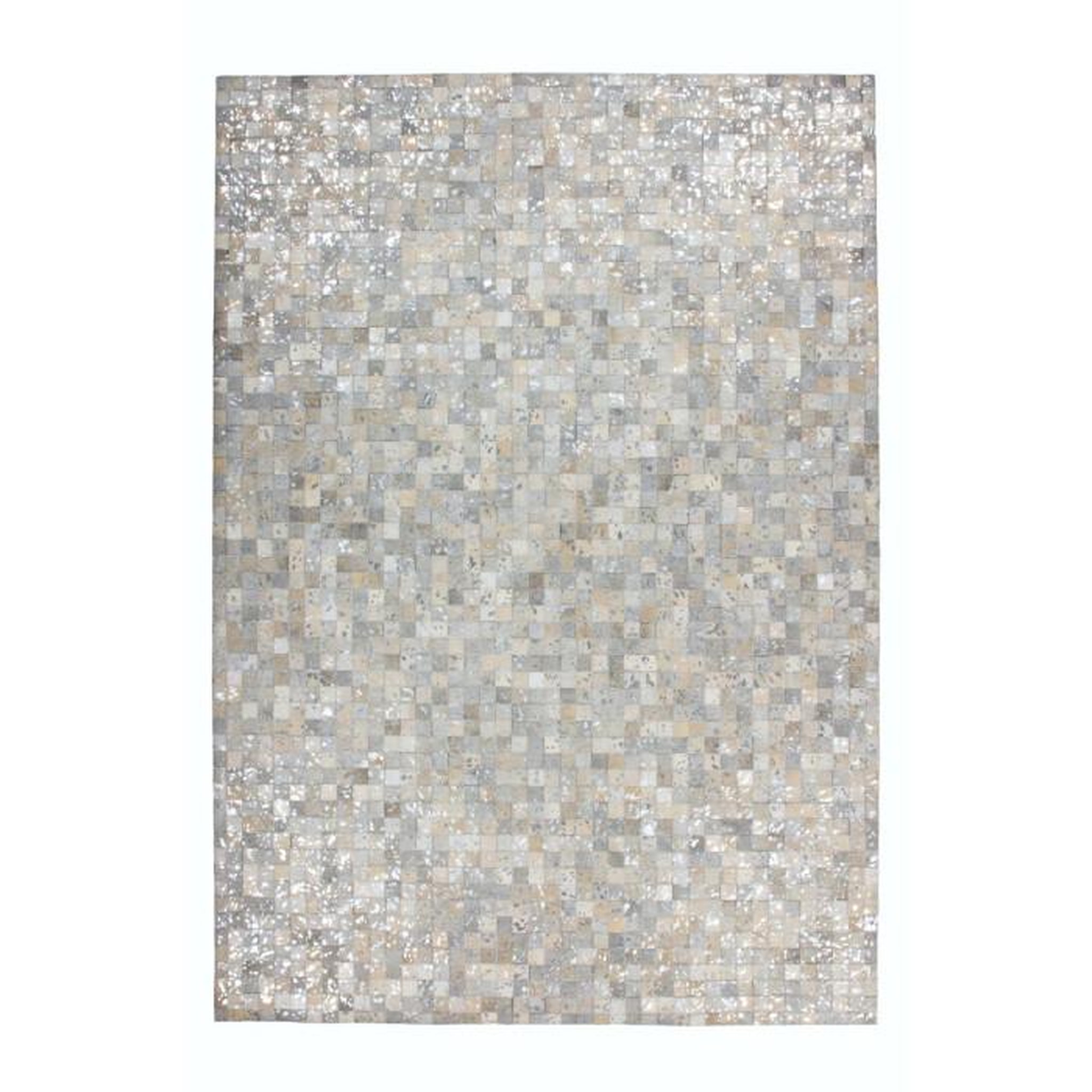 Paris Prix Tapis Patchwork en Cuir  Rocket  Gris & Argent. Coloris disponibles : Gris