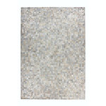 Paris Prix Tapis Patchwork en Cuir  Rocket  Gris & Argent. Coloris disponibles : Gris