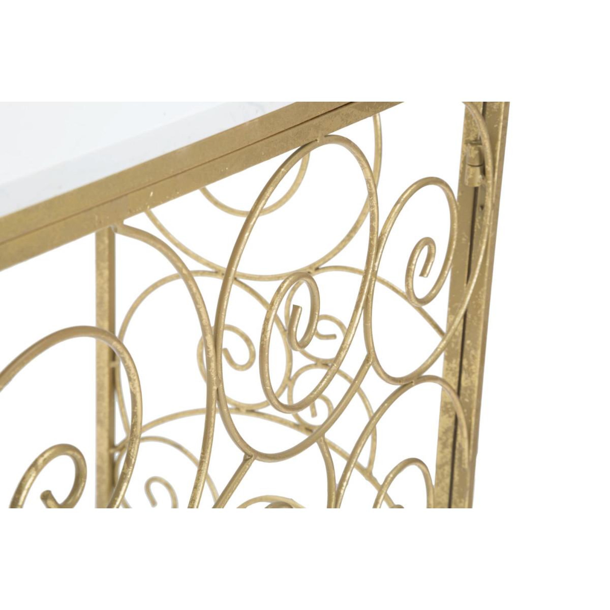 Voir la diapositive 6 : Paris Prix Console design en marbre  spirale  140cm blanc & or