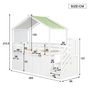 Voir la diapositive 3 : MERAX Lit cabane enfant 90x200cm bois et mdf coloris blanc