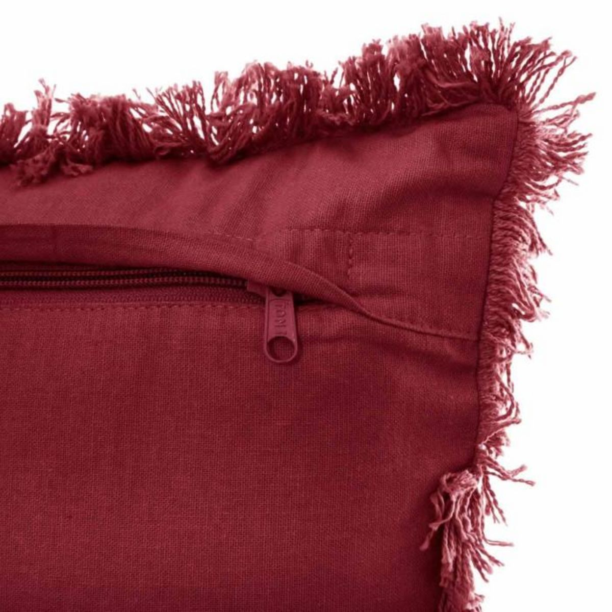 ATMOSPHERA Coussin Déhoussable Franges  Fringe  30x50cm Rouge