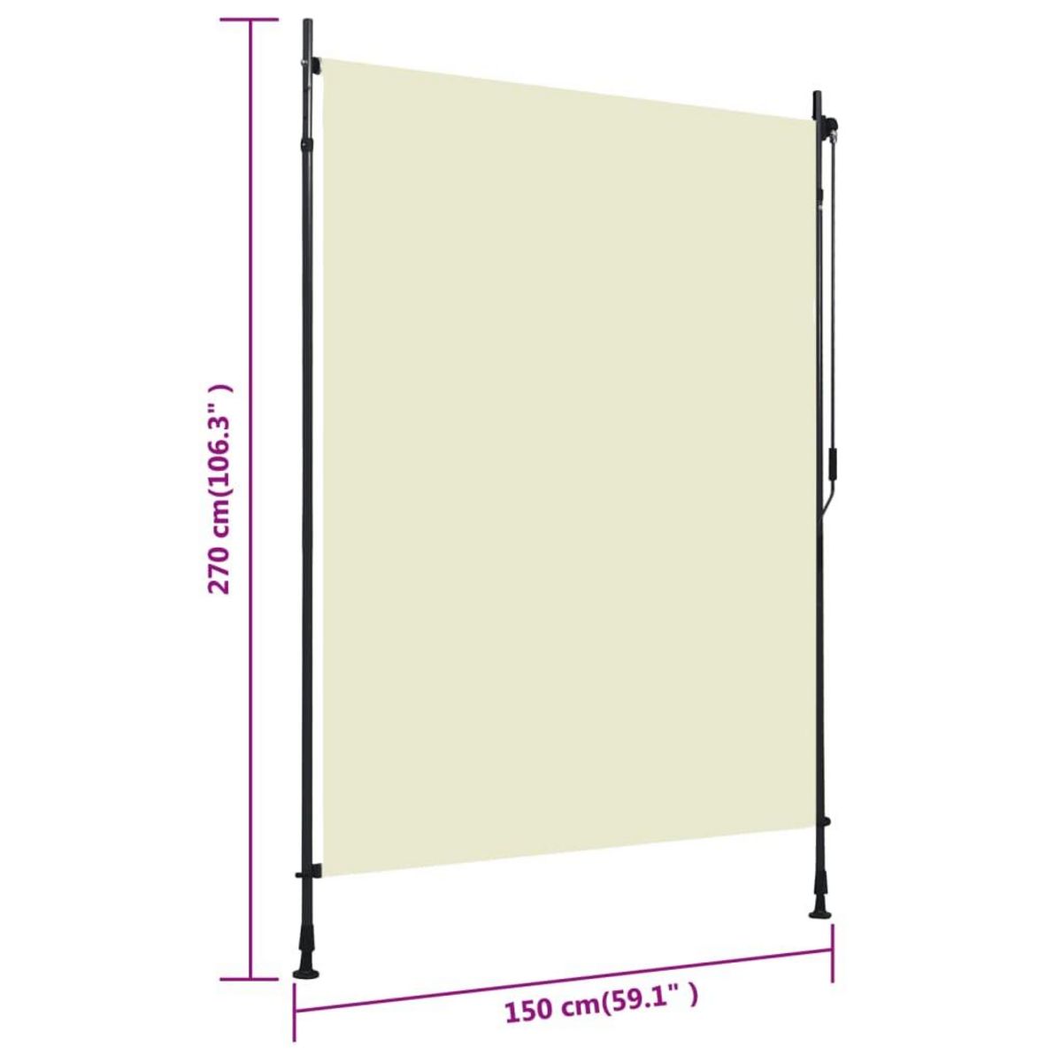 VIDAXL Store roulant d'exterieur 150 x 270 cm Creme