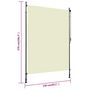 Voir la diapositive 6 : VIDAXL Store roulant d'exterieur 150 x 270 cm Creme