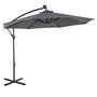 OUTSUNNY Parasol déporté octogonal parasol LED inclinable manivelle piètement acier dim. Ø 3 x 2,6H m gris