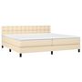 Voir la diapositive 3 : VIDAXL Sommier a lattes de lit avec matelas Creme 200x200 cm Tissu