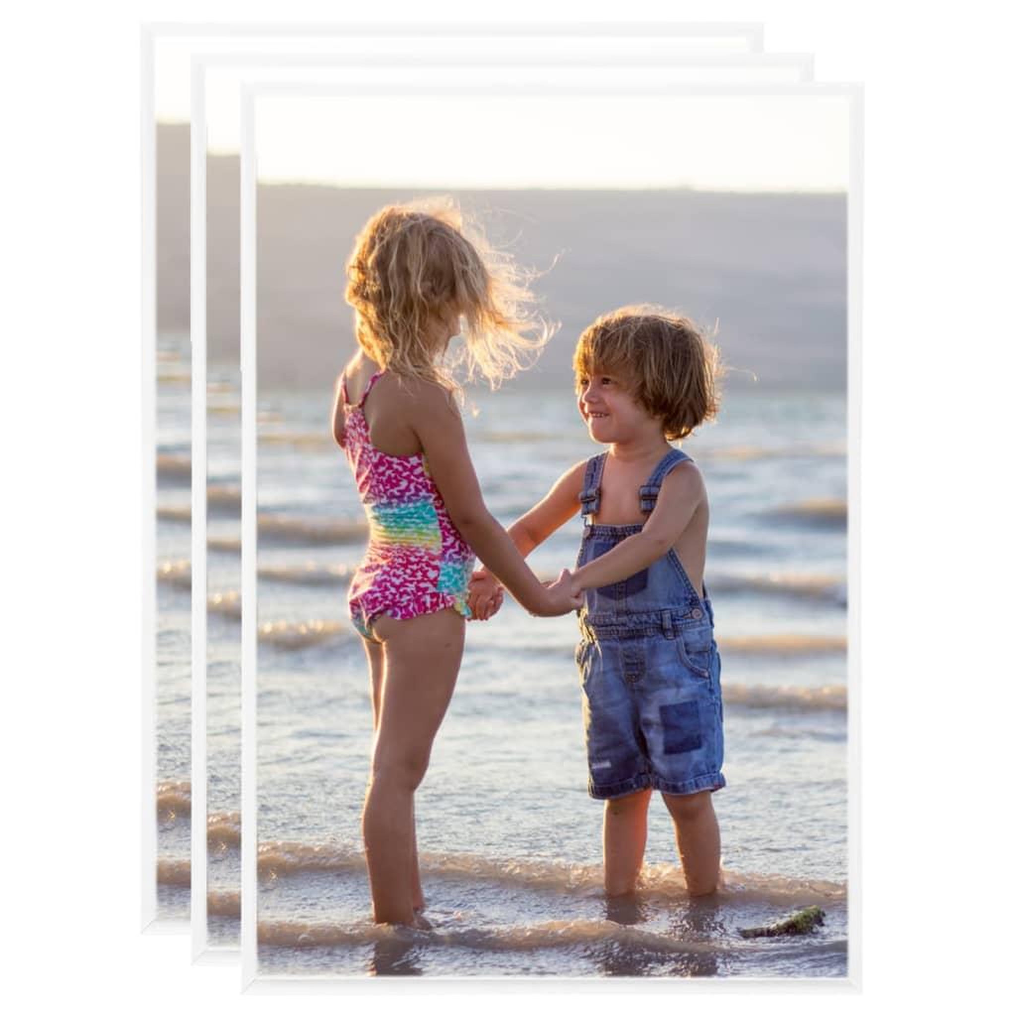 Voir la diapositive 1 : VIDAXL Collage de cadres photo 3 pcs au mur table Blanc 21x29,7 cm MDF