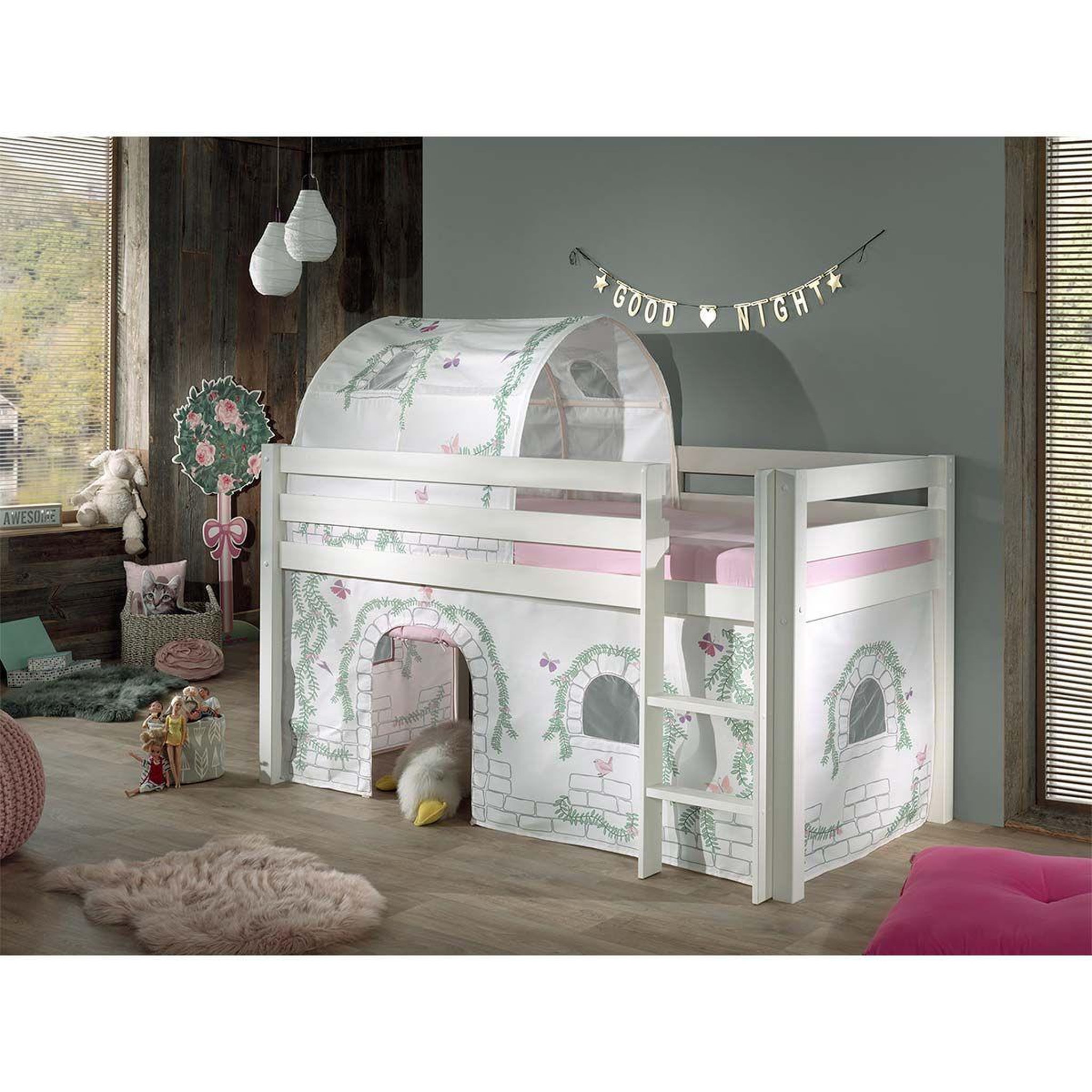 Voir la diapositive 3 : Paris Prix Pack - lit enfant, tente & tunnel  pino birdy  blanc