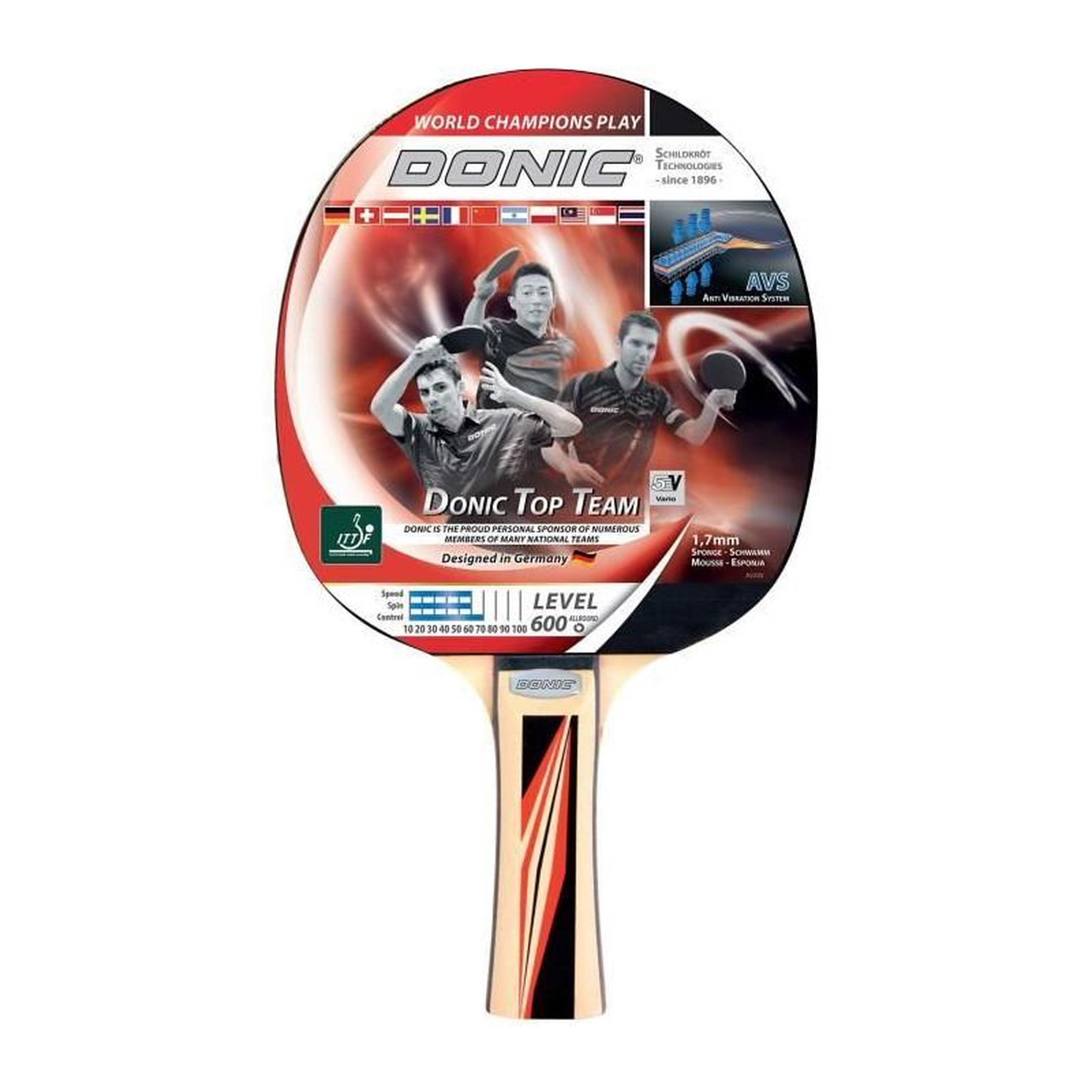 SCHILDKROT Raquette de tennis de table - SCHILDKRÖT - TOP TEAMS 600 AVS,manche