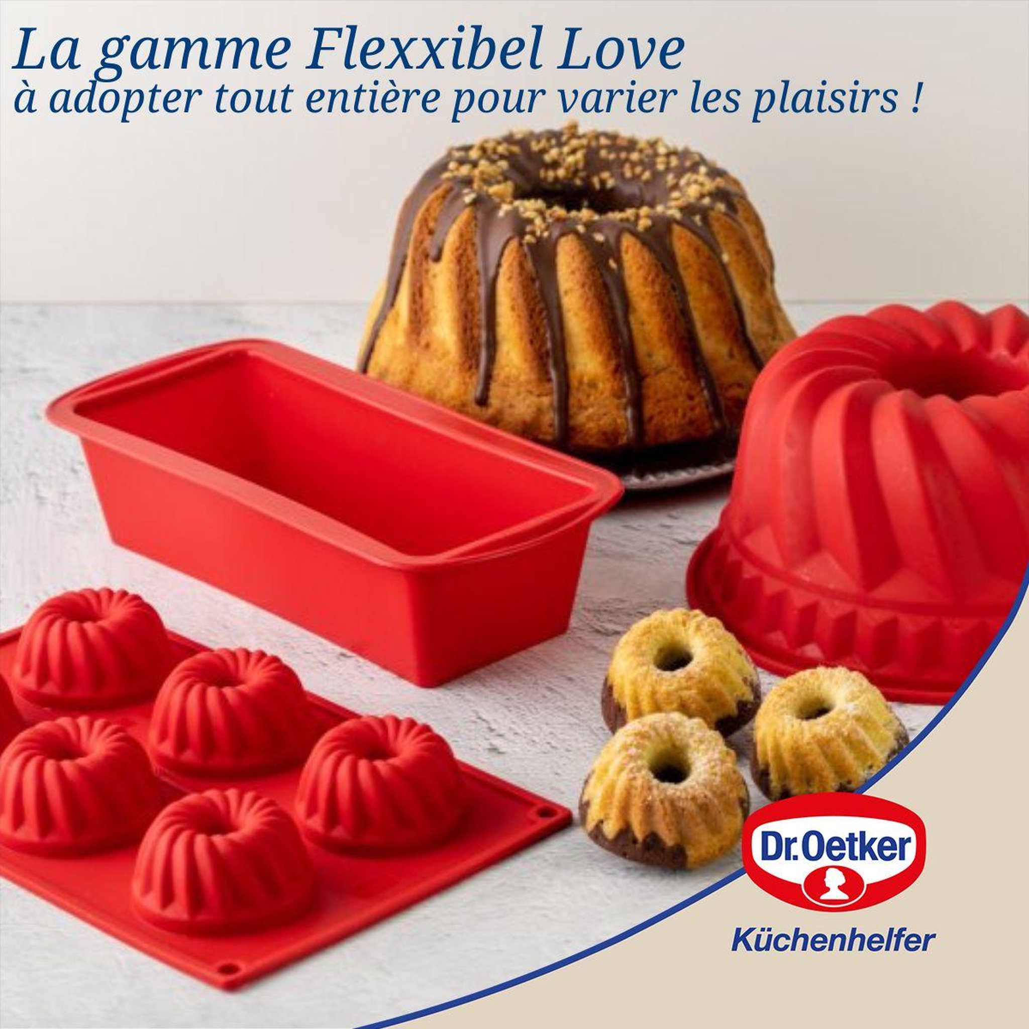 Voir la diapositive 6 : DR.OETKER Moule à tarte en silicone rouge de 26 cm dr. Oetker flexxibel love