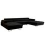 Voir la diapositive 4 : BEST MOBILIER Ayden - canapé panoramique en u 7 places convertible avec coffre et têtières réglables en tissu