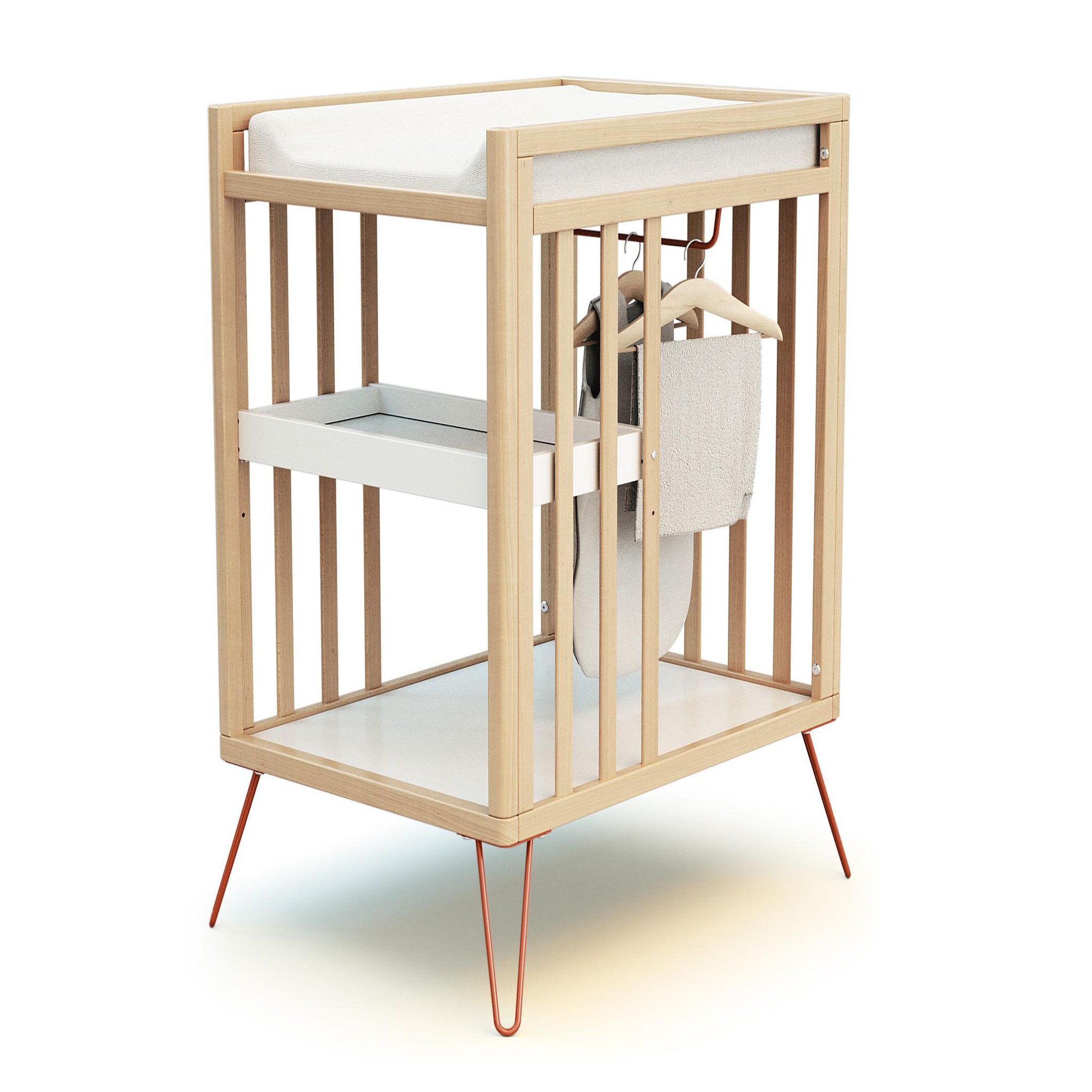Voir la diapositive 1 : JURABABY Table à langer 2 étagères ONLY en bois 76 x 56 x 94 cm