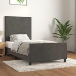 VIDAXL Cadre de lit sans matelas gris fonce 100x200 cm velours