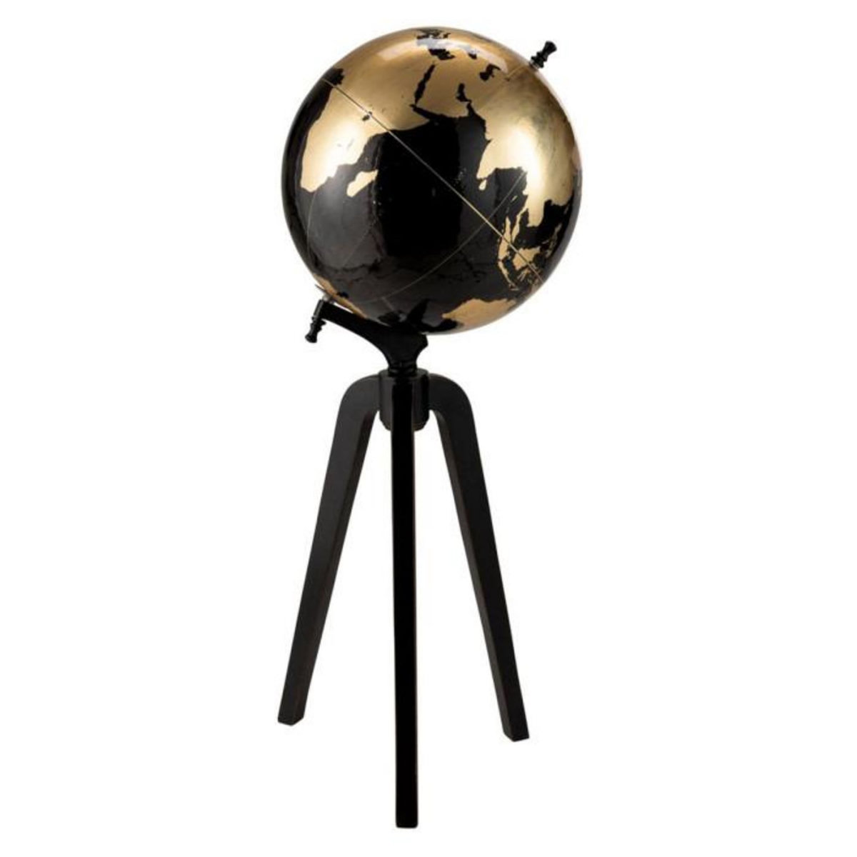 Paris Prix Globe sur Pied Déco  Bicolore  99cm Noir & Or