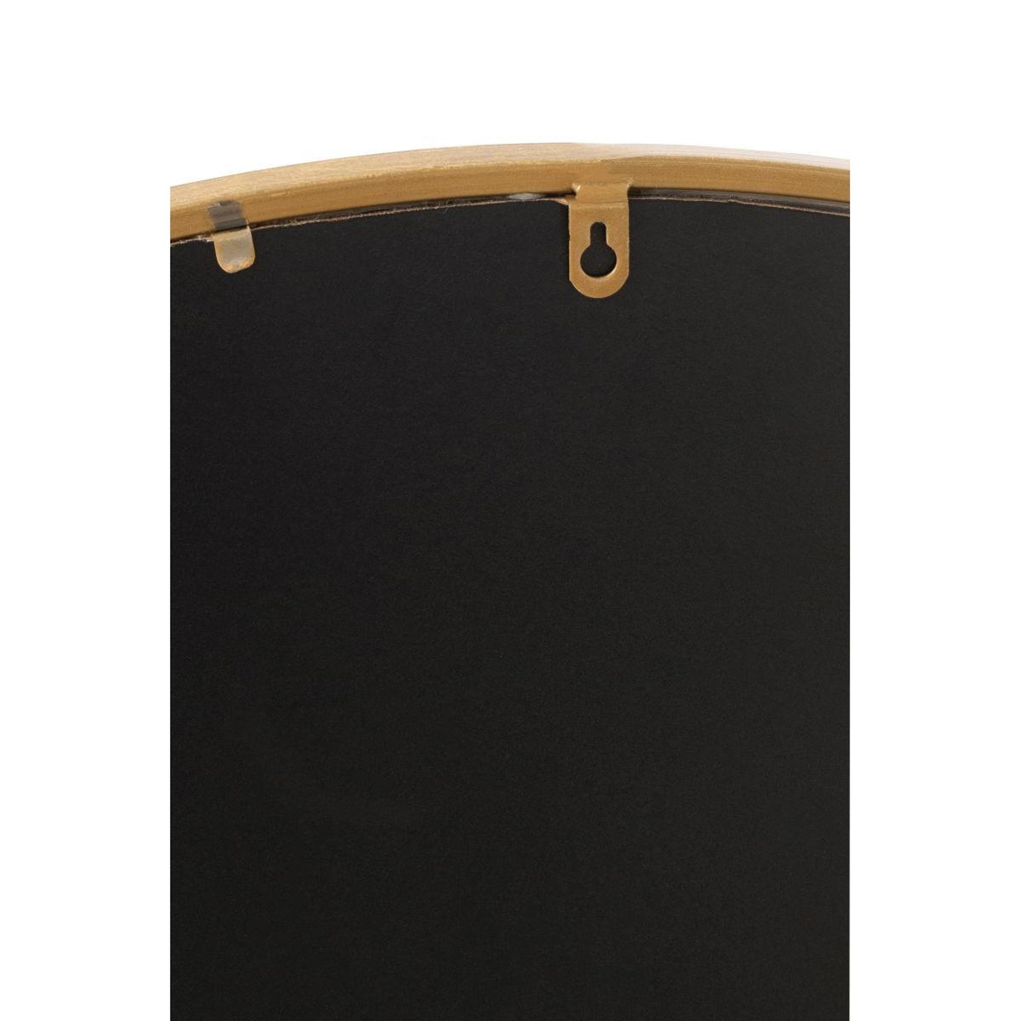 Voir la diapositive 3 : J-LINE Miroir Mural en Métal Design  Mona  50cm Or
