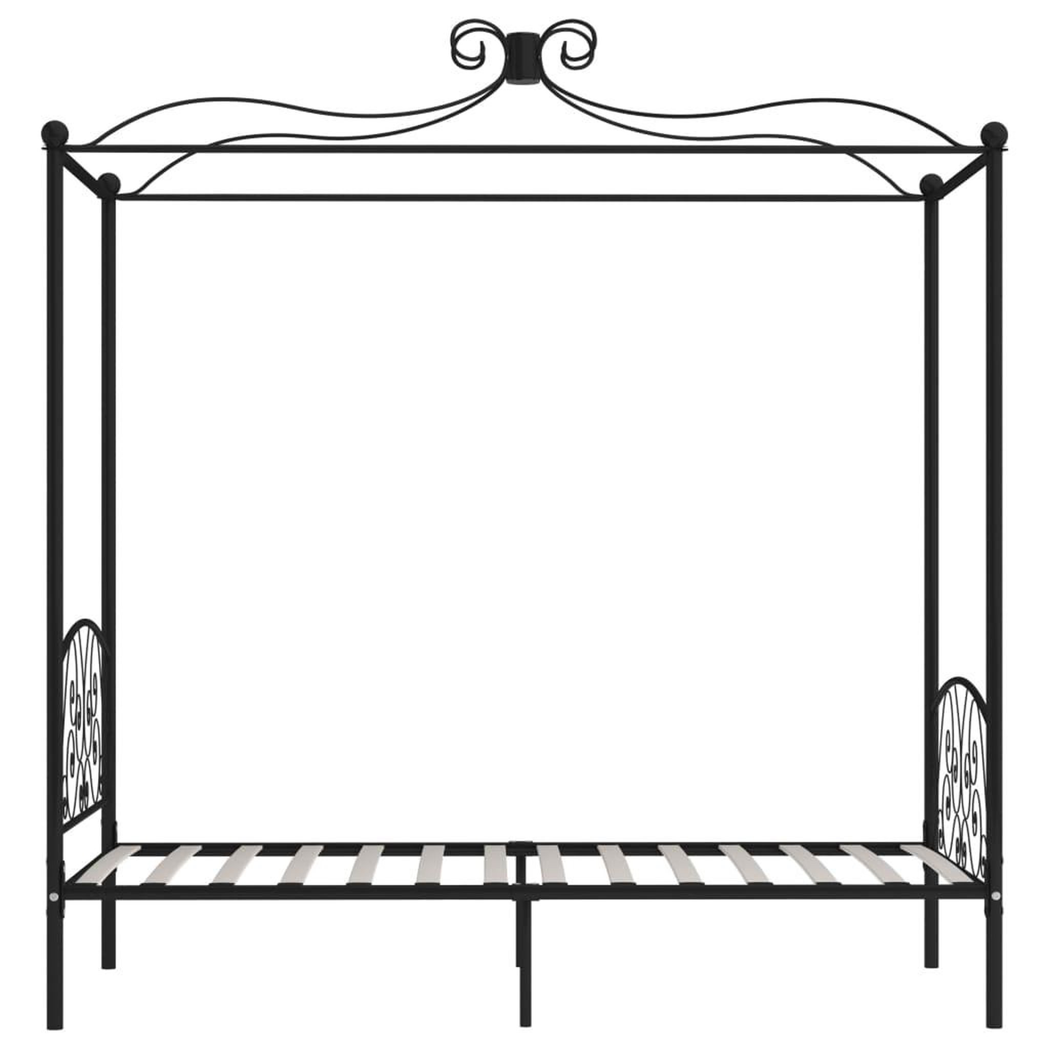 Voir la diapositive 4 : VIDAXL Cadre de lit a baldaquin Noir Metal 100 x 200 cm