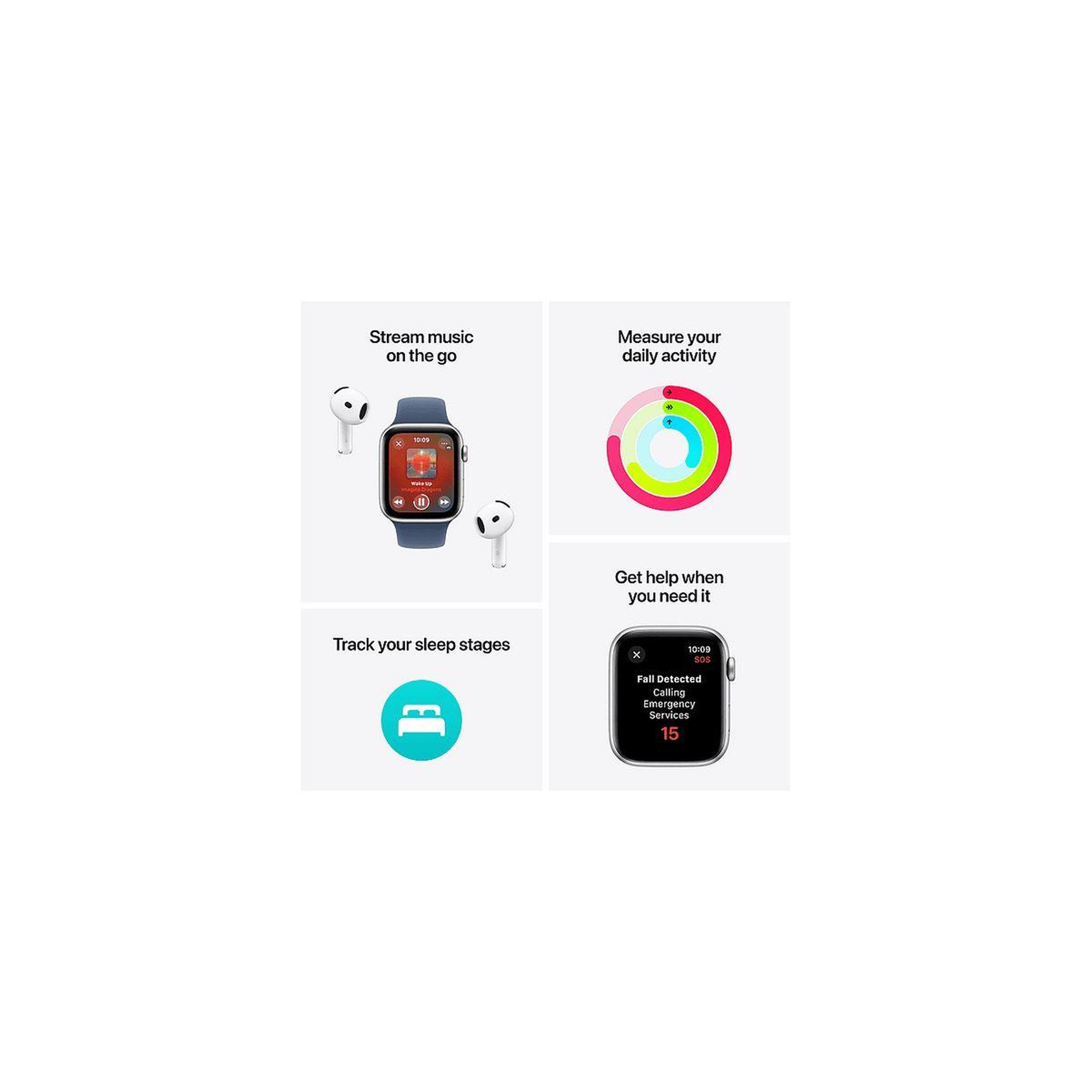 Voir la diapositive 3 : APPLE Montre connectée SE 44mm Lumière Stellaire/Vert Loop Cell