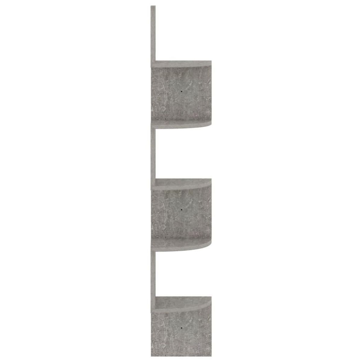 VIDAXL Etagere d'angle murale gris beton 19x19x123cm bois d'ingenierie