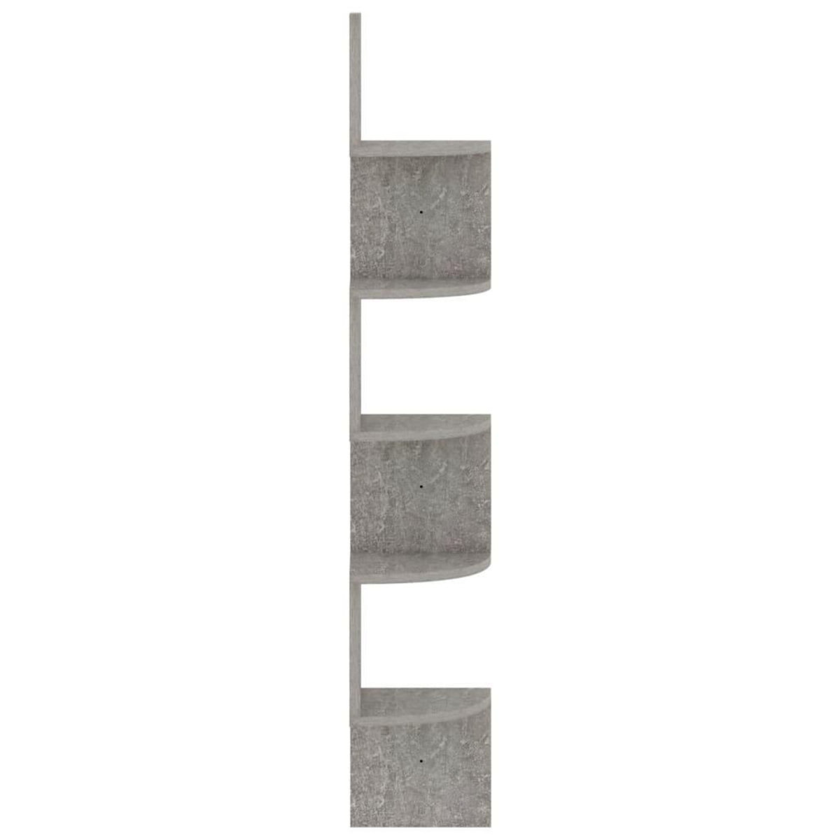 VIDAXL Etagere d'angle murale gris beton 19x19x123cm bois d'ingenierie
