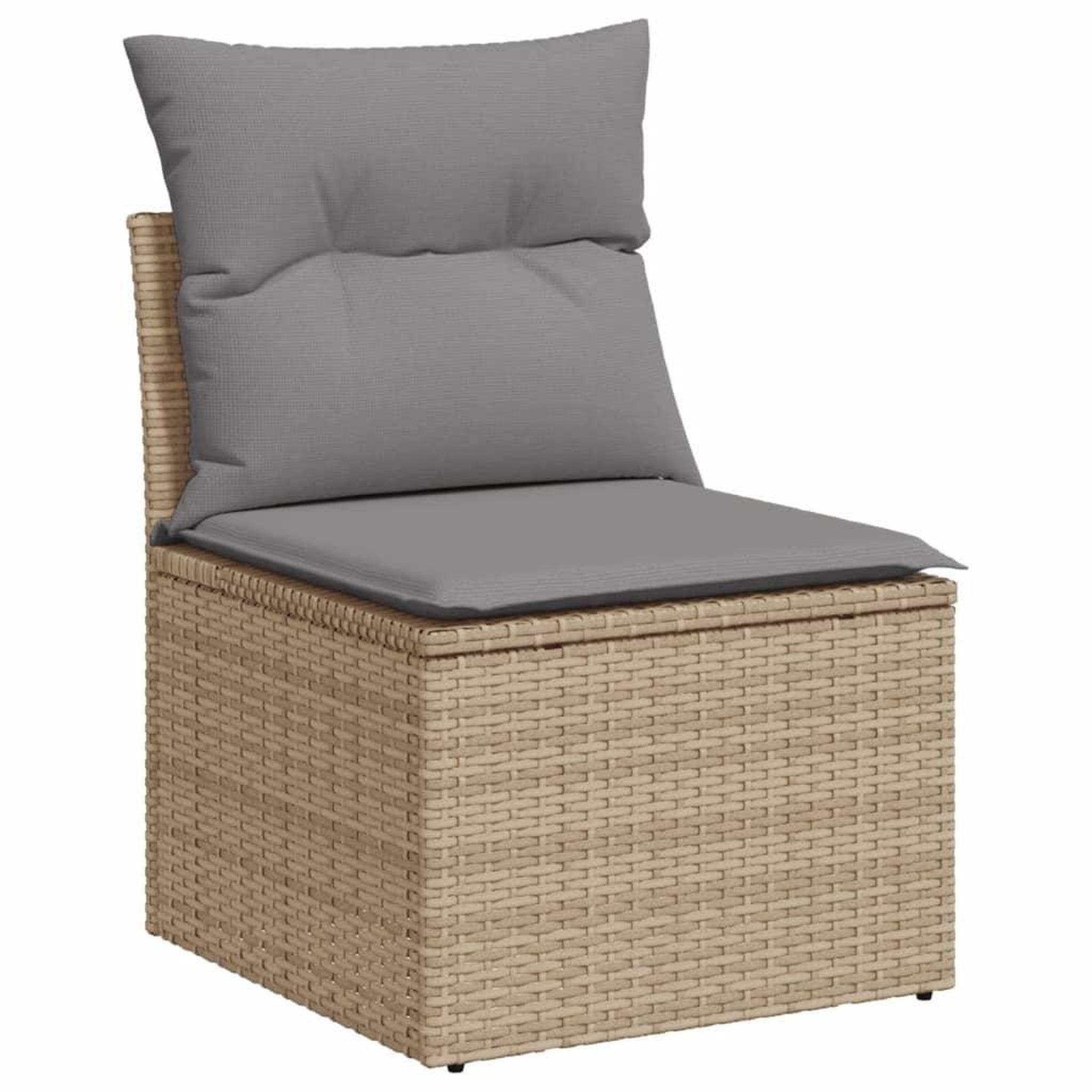 Voir la diapositive 4 : VIDAXL Salon de jardin avec coussins 7 pcs beige resine tressee