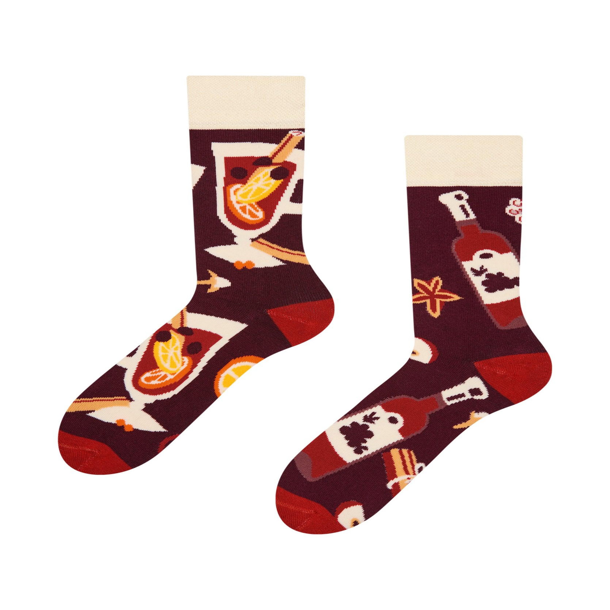 DEDOLES Chaussettes chaudes vin chaud. Coloris disponibles : Rouge