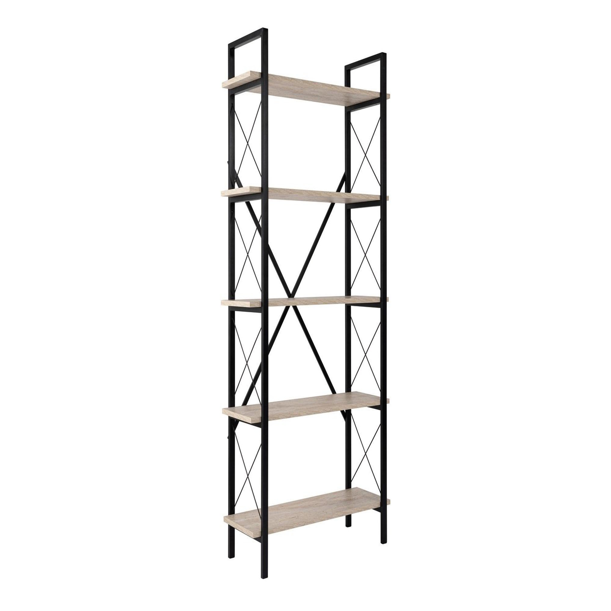 Habitat et Jardin Bibliothèque en bois  elysian  - 90 x 33 x 180 cm - travertinnoir