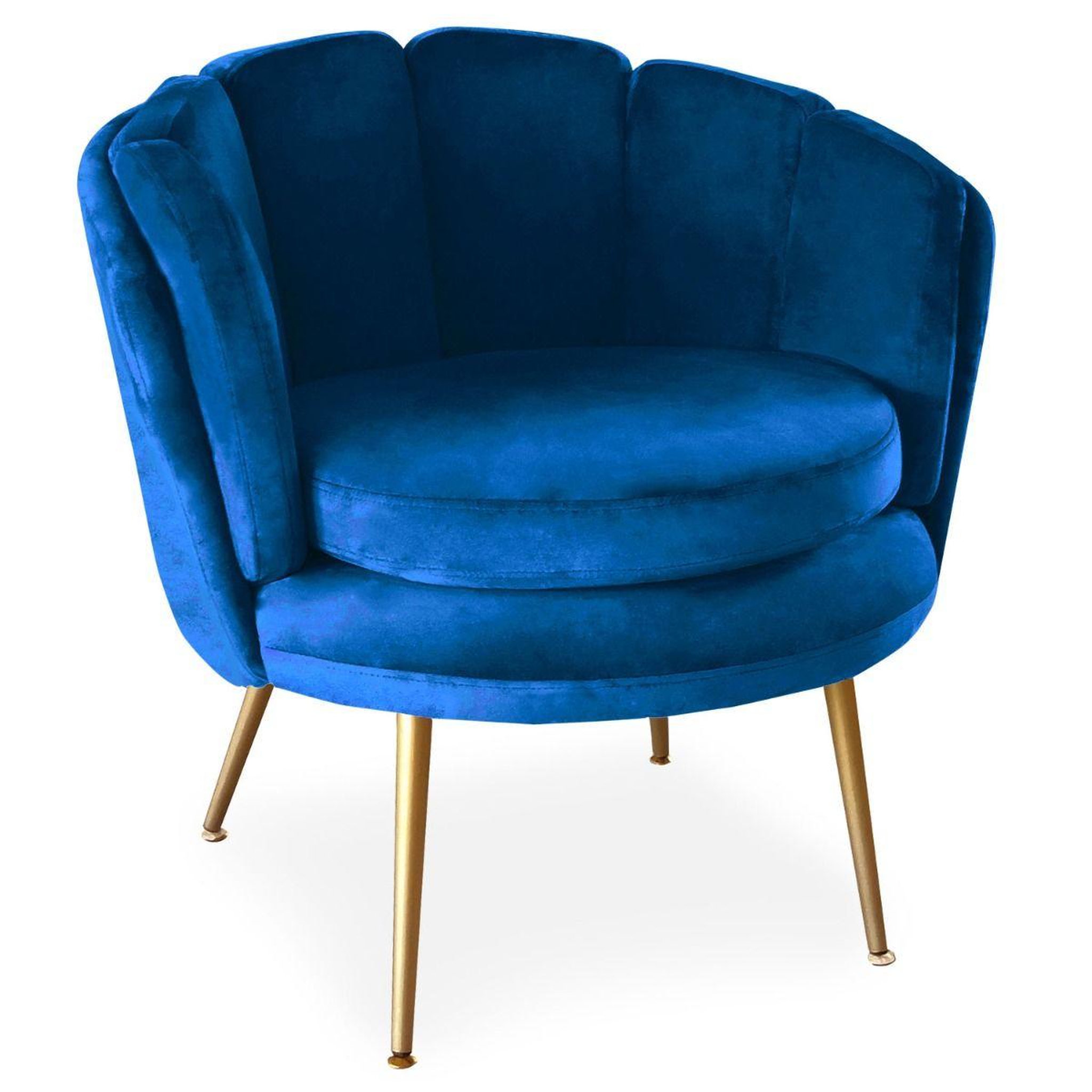 Paris Prix Fauteuil arrondi en velours  dabren  80cm bleu