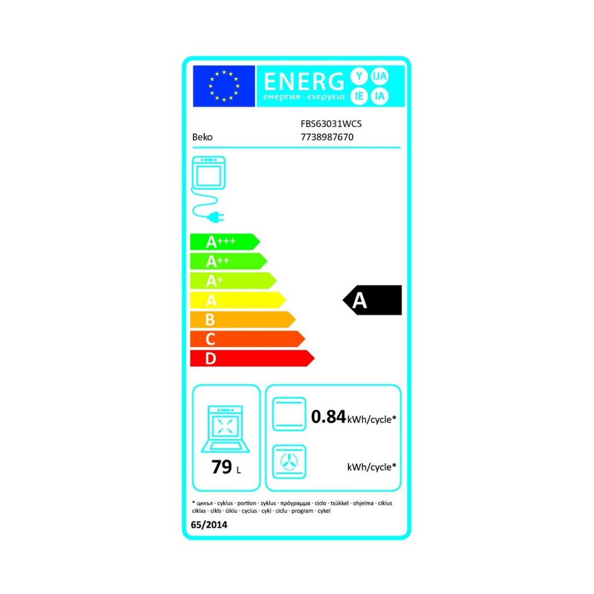 Voir la diapositive 2 : Beko Cuisinière mixte 2900w blanc - fbs63031wcs