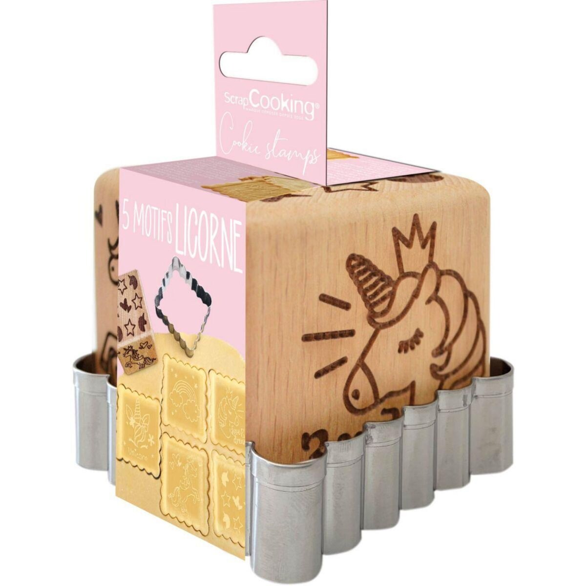 SCRAPCOOKING Set d'ustensiles de cuisine à biscuit forme licorne + découpoir