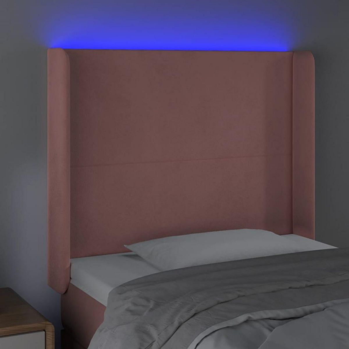 VIDAXL Tete de lit a LED Rose 103x16x118/128 cm Velours