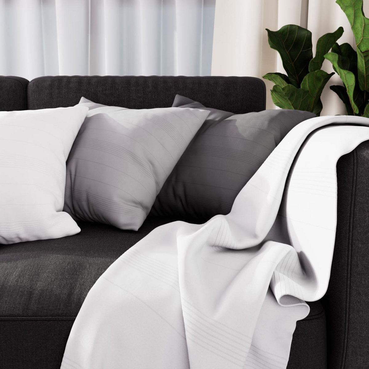 SOLEIL D'OCRE Jeté de lit, canapé, plaid ADELE par Soleil d'ocre