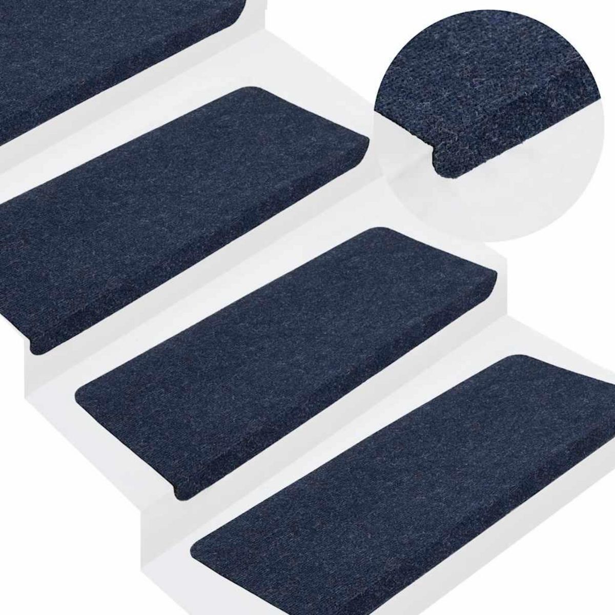 VIDAXL Tapis d'escalier auto-adhesifs 30 pcs bleu 65x24,5x3,5 cm