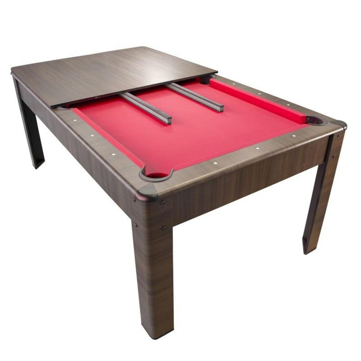 PLAY4FUN Billard Américain AMBIANCE 7Ft - 226,5 x 126,5 x 80 cm avec accessoires et plateau dînatoire - Couleur Chêne