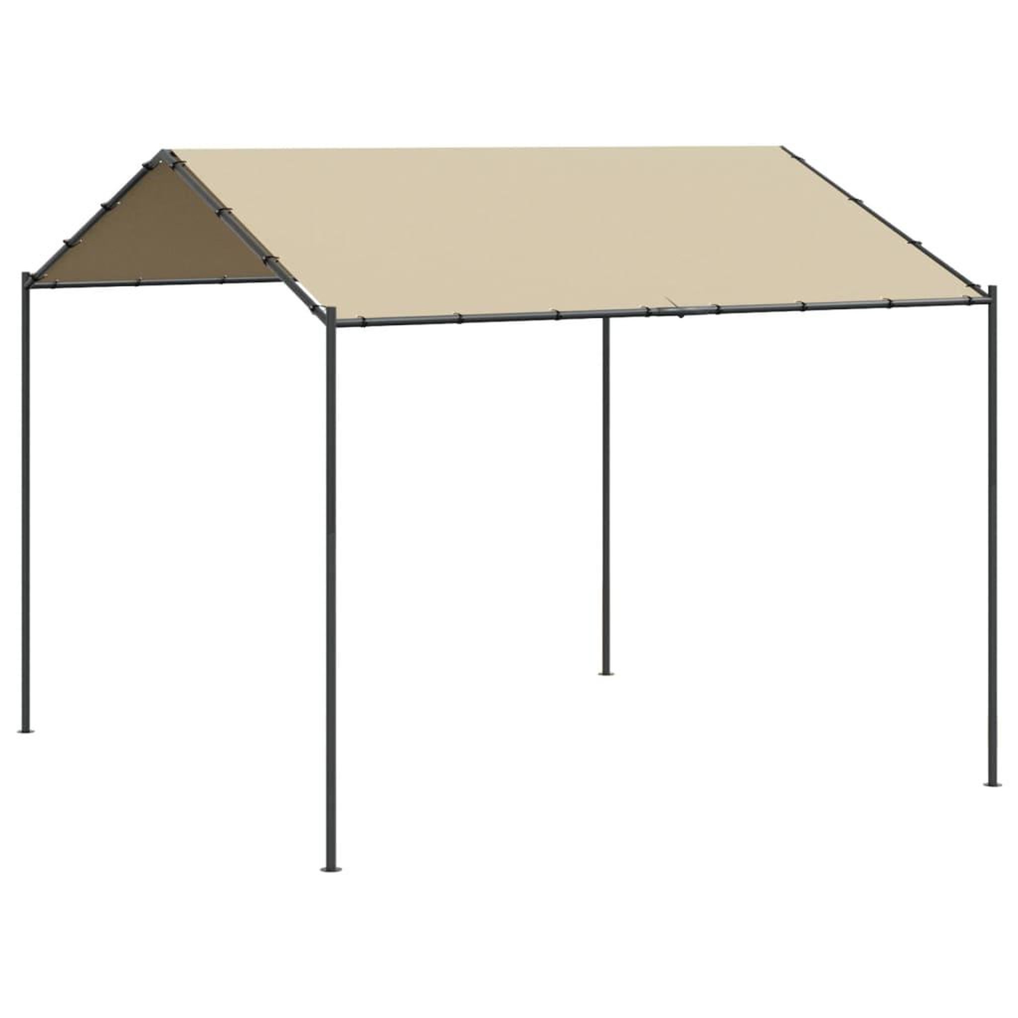 VIDAXL Tente a auvent beige 4x4 m acier et tissu