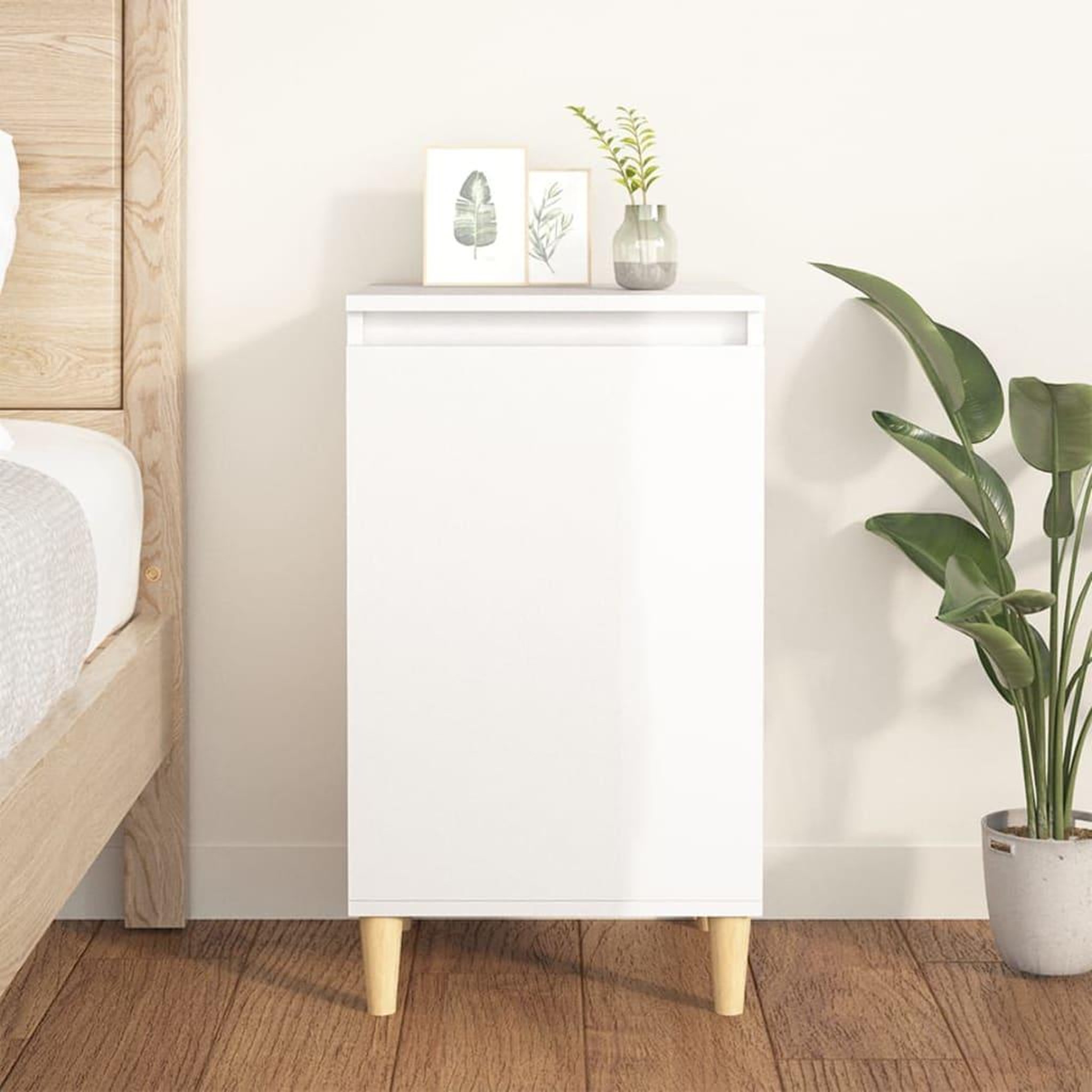 Voir la diapositive 1 : VIDAXL Table de chevet blanc brillant 40x35x70 cm bois d'ingenierie