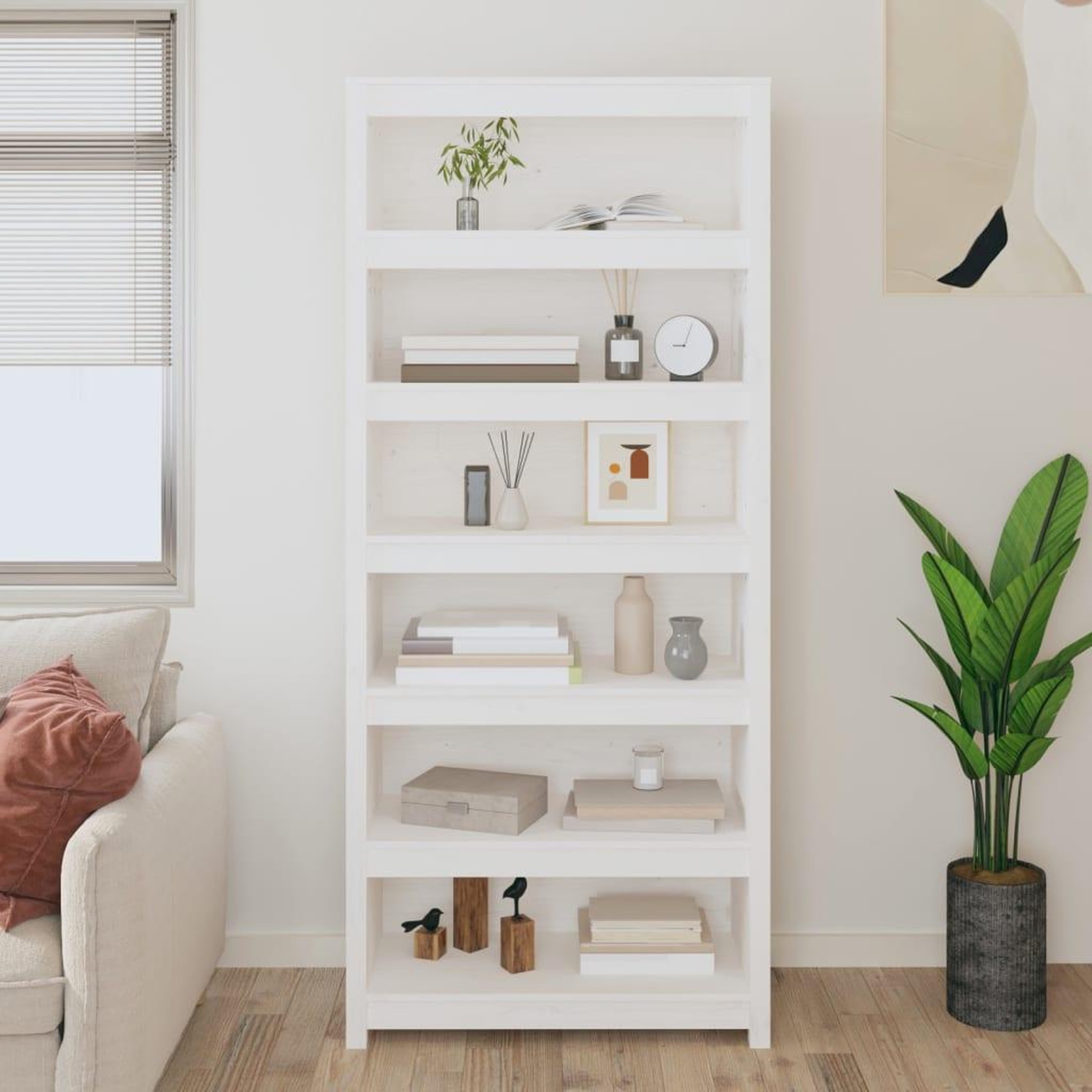 Voir la diapositive 3 : VIDAXL Bibliotheque Blanc 80x35x183 cm Bois de pin massif