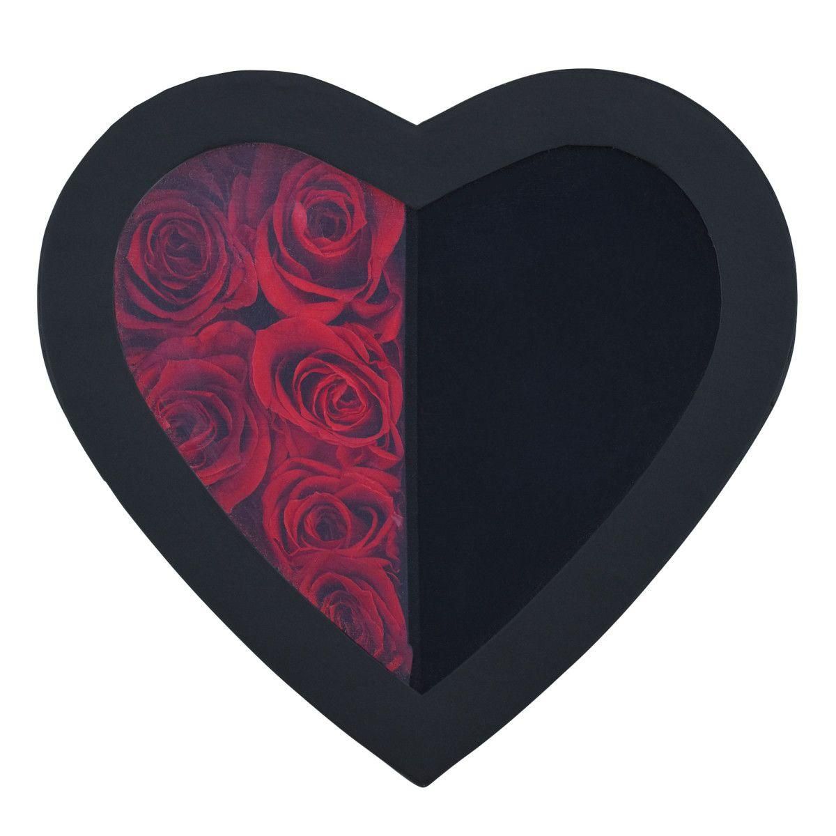 SC CRYSTAL Coffret cœur décoré de 6 roses éternelles - stabilisées