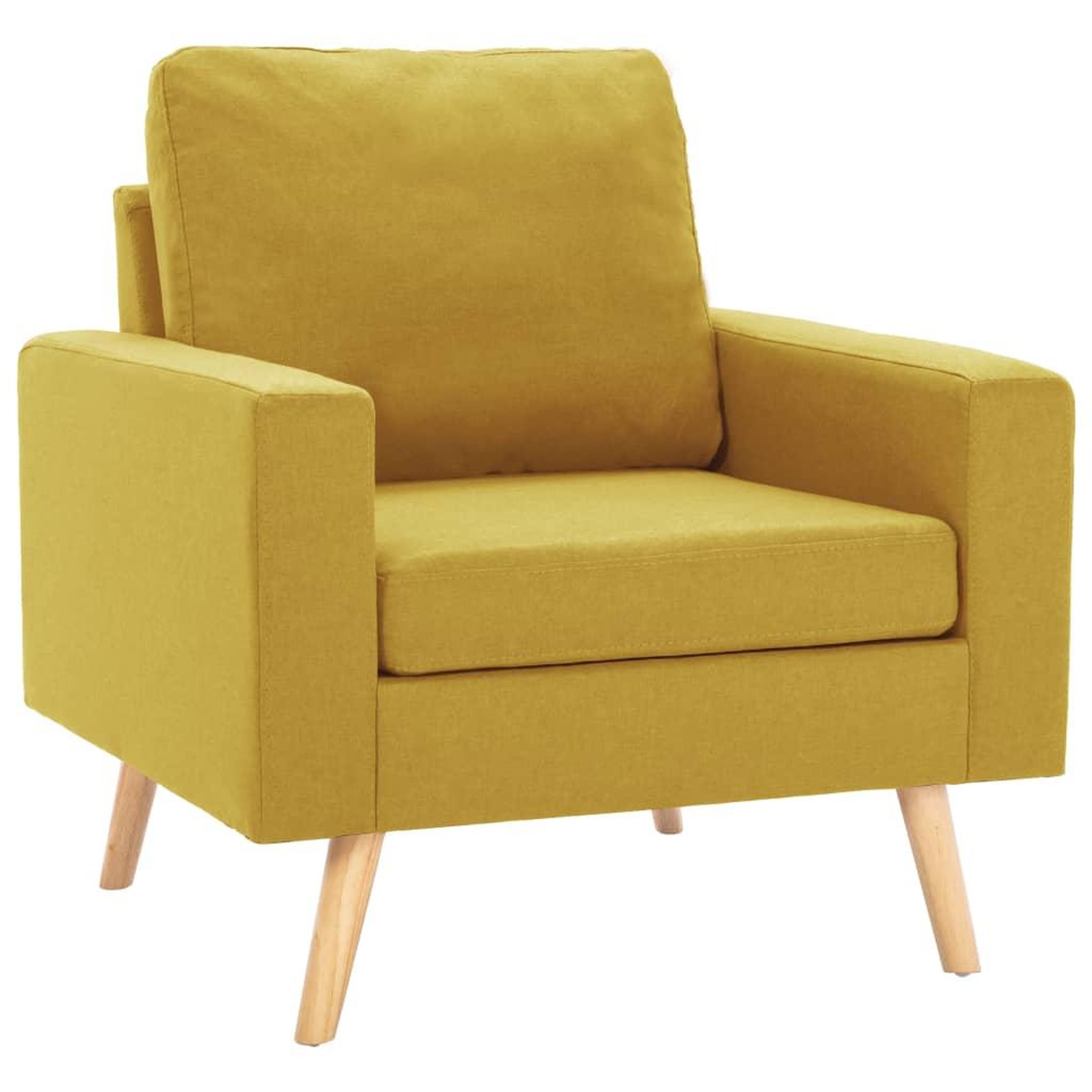 Voir la diapositive 2 : VIDAXL Fauteuil jaune tissu