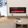 Voir la diapositive 2 : HOMCOM Cheminée électrique 1800W effets flammes LED 3D réglables - timer, thermostat, télécommande - noir