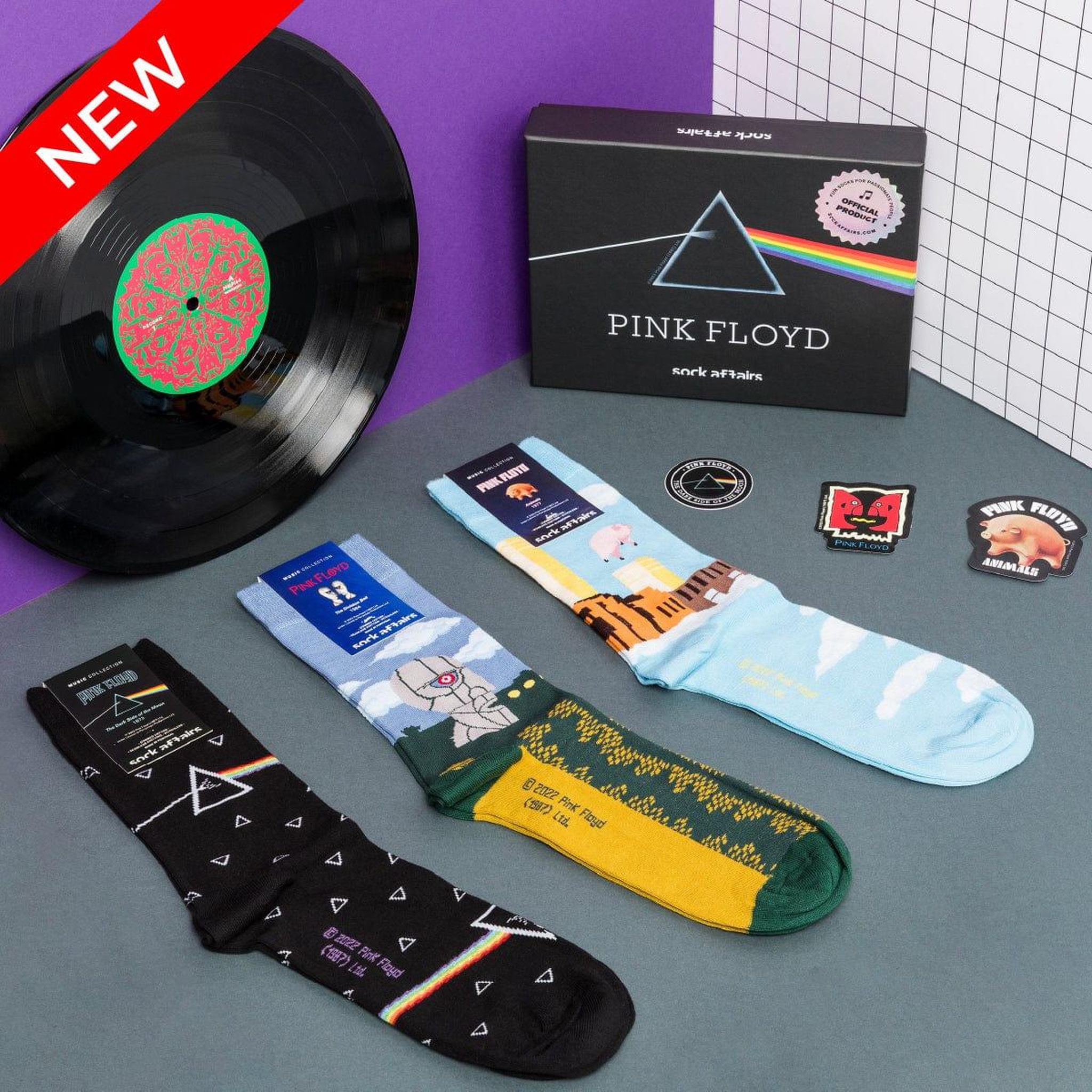 Voir la diapositive 2 : SOCK AFFAIRS Coffret de chaussettes pink floyd