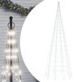 Voir la diapositive 2 : VIDAXL Sapin de Noël a LED sur mat de drapeau 550 LED blanc 300 cm