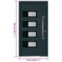 Voir la diapositive 6 : VIDAXL Porte d'entree Anthracite 110x210 cm Aluminium et PVC