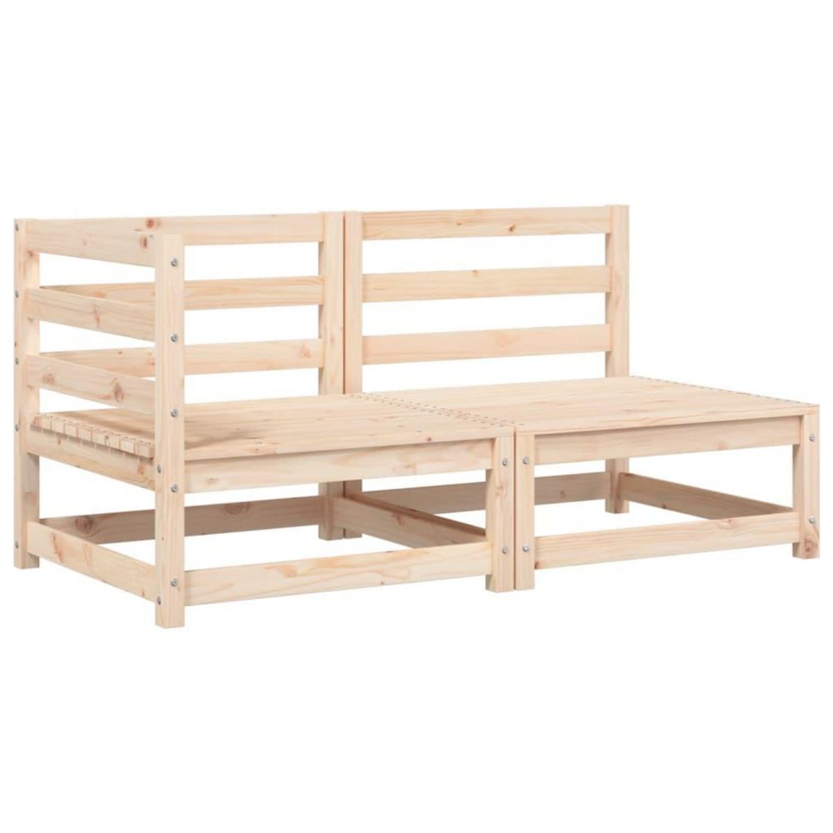 VIDAXL Canape de jardin avec coussins 2 places bois de pin massif