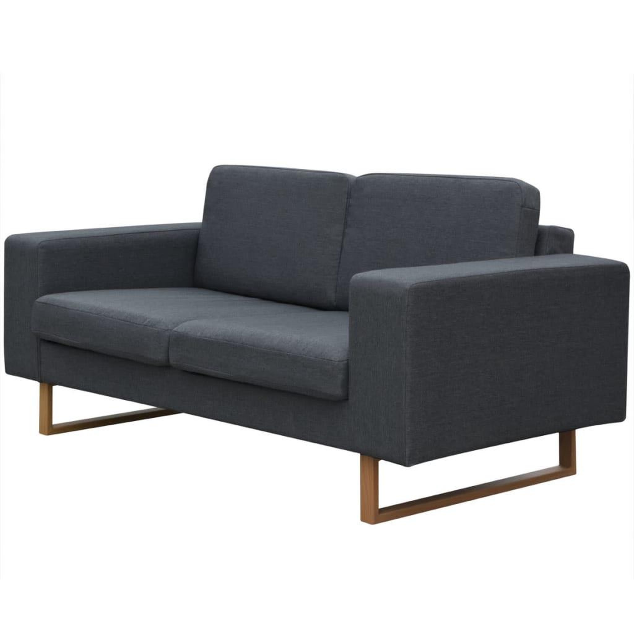 Voir la diapositive 1 : VIDAXL Canape a 2 places Tissu Gris fonce