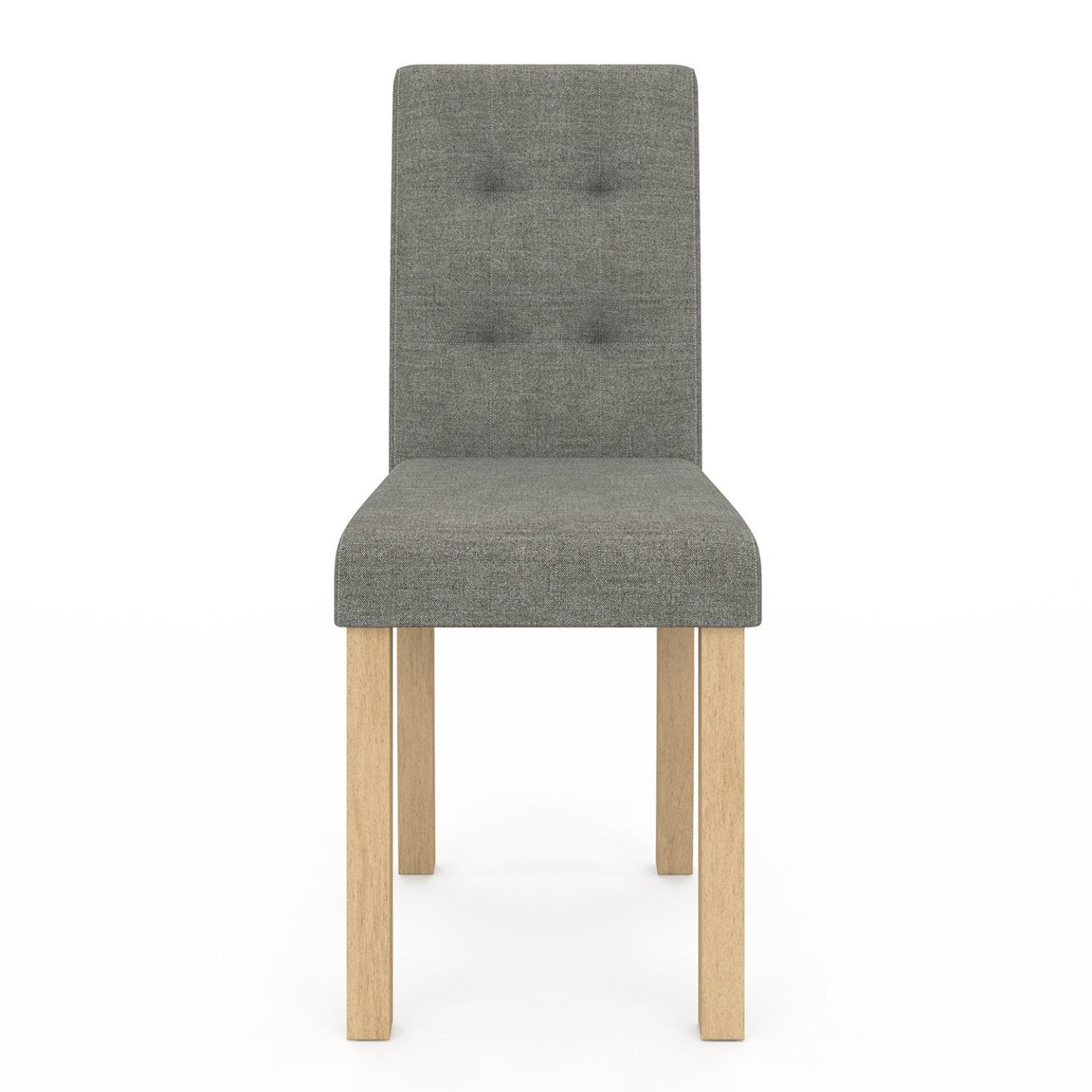 Voir la diapositive 3 : ID MARKET Lot de 4 chaises polga capitonnées grises pour salle à manger