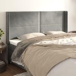 VIDAXL Tete de lit avec oreilles Gris clair 203x16x118/128 cm Velours