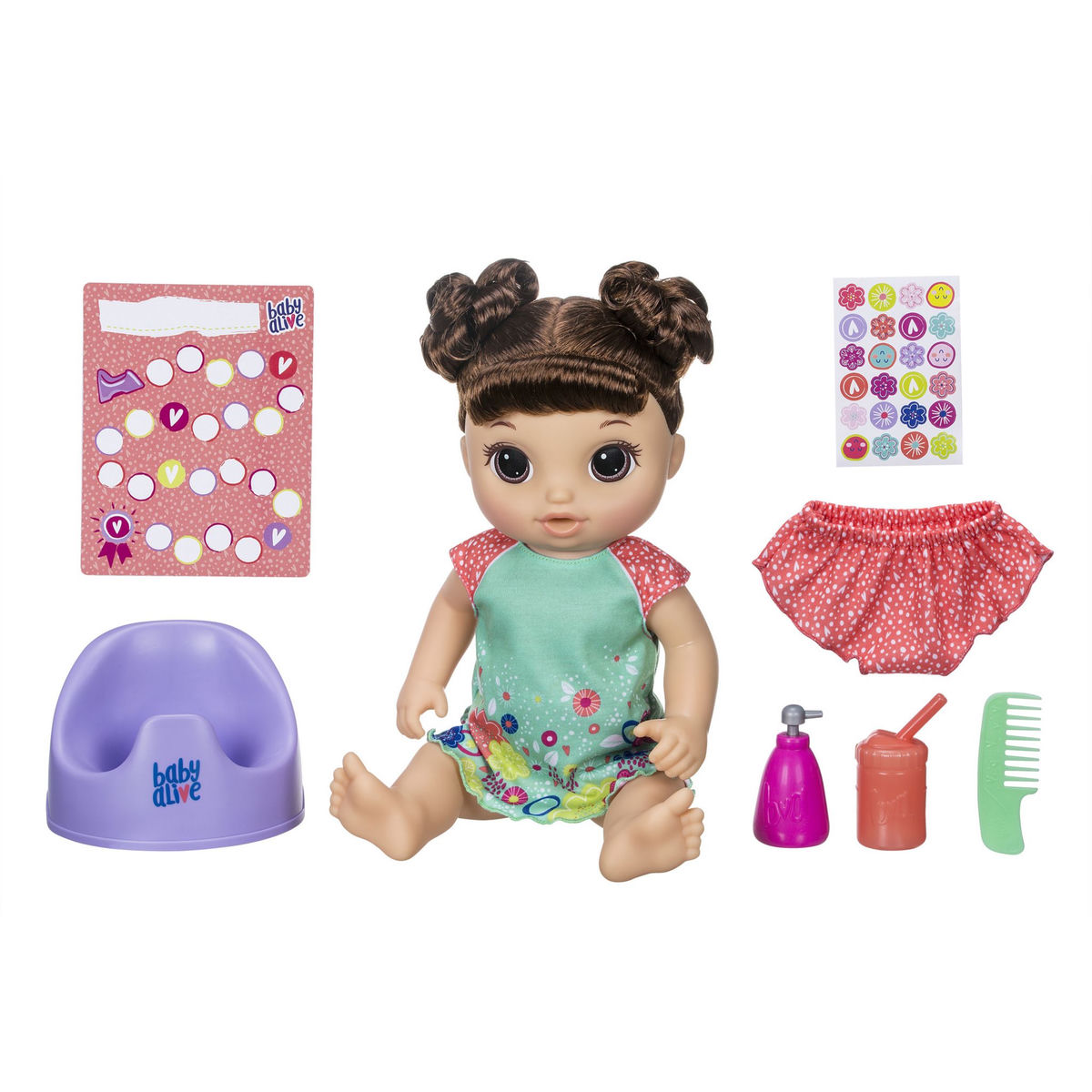 HASBRO Baby Alive - Poupée aux cheveux bruns va au pot