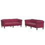 Voir la diapositive 2 : VIDAXL Ensemble de canapes 2 pcs rouge bordeaux velours